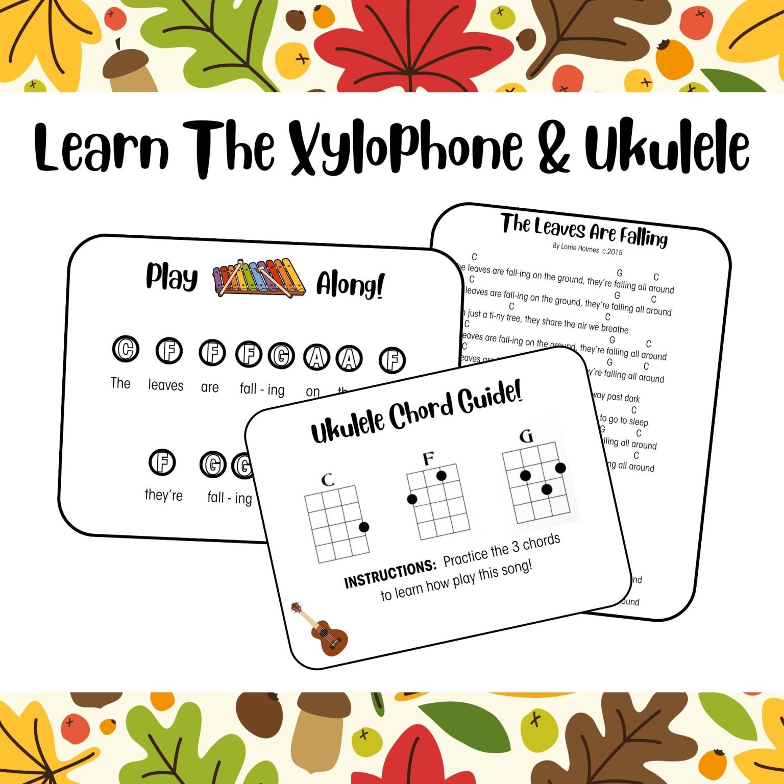 FUN FALL MUSIC LESSON - THE LEAVES ARE FALLING - PRE K TO GRADE 2