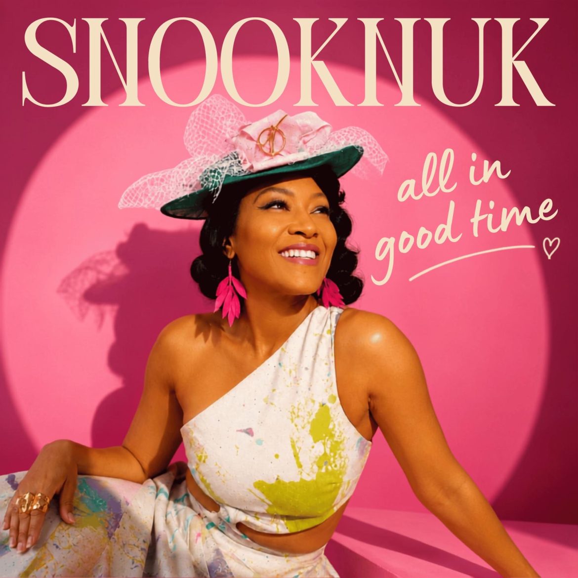 Snooknuk, children’s music artist, on the cover of her album All in Good Time